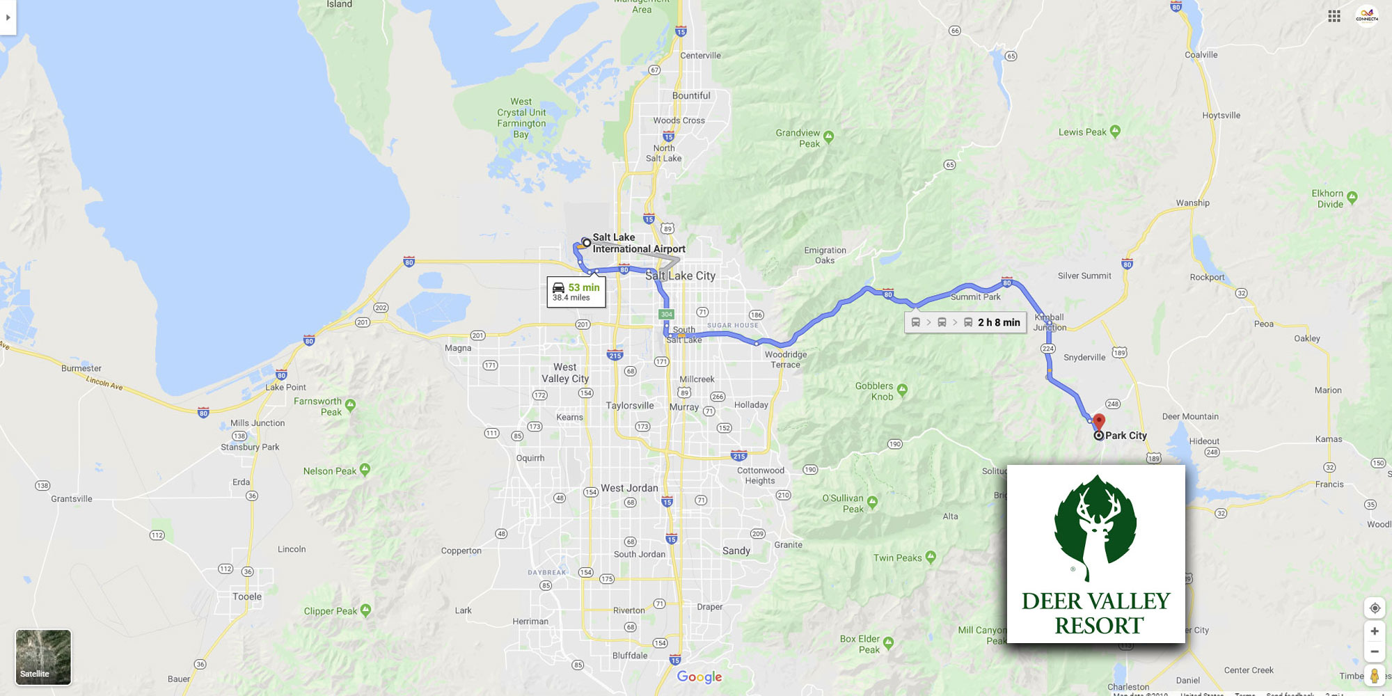 distance from salt lake city airport to park city utah